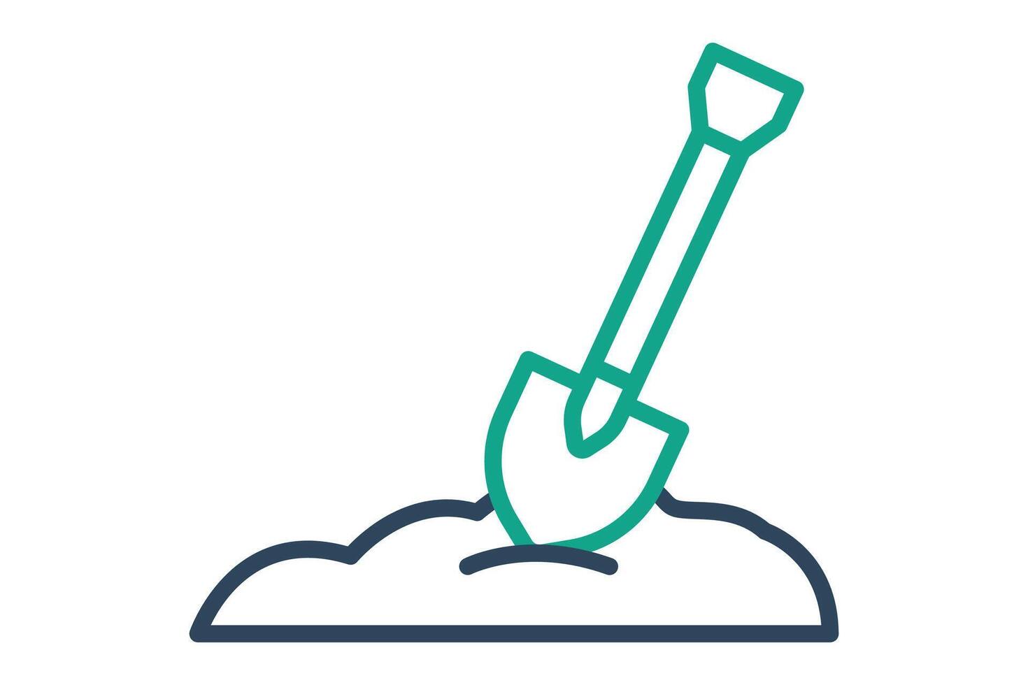 Shovel icon. line icon style. icon related to manual cultivation and work. agriculture elements illustration vector