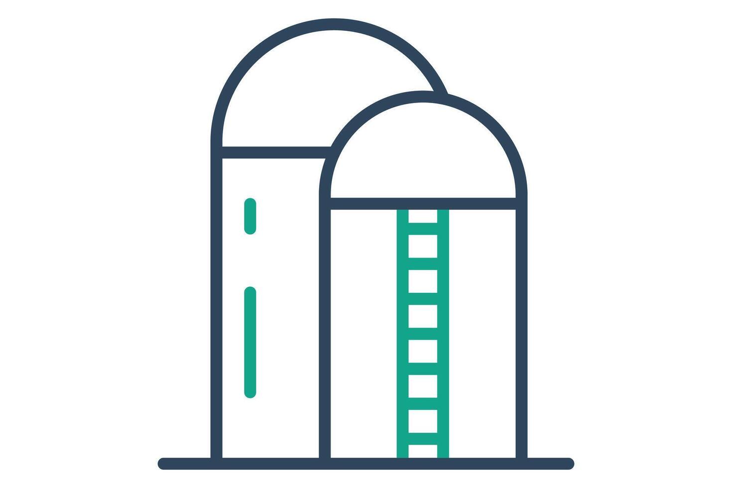 Silo icon. line icon style. icon related to storage for harvested grains. agriculture elements illustration vector