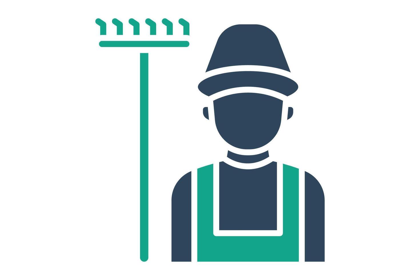Farmer icon. solid icon style. icon related to human. agriculture elements illustration vector