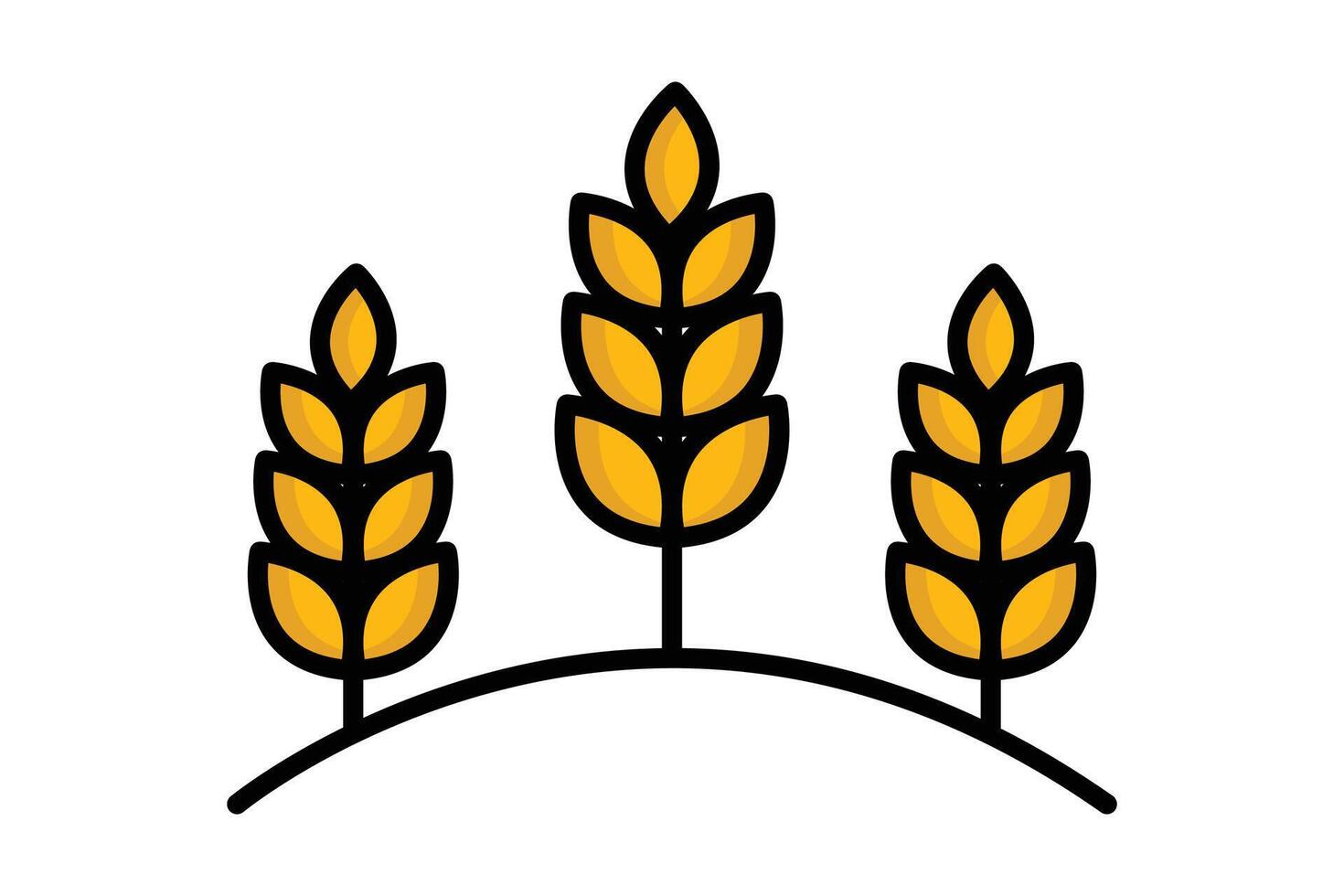 Wheat icon. colored outline icon style. icon related to staple crops and harvest. agriculture elements illustration vector