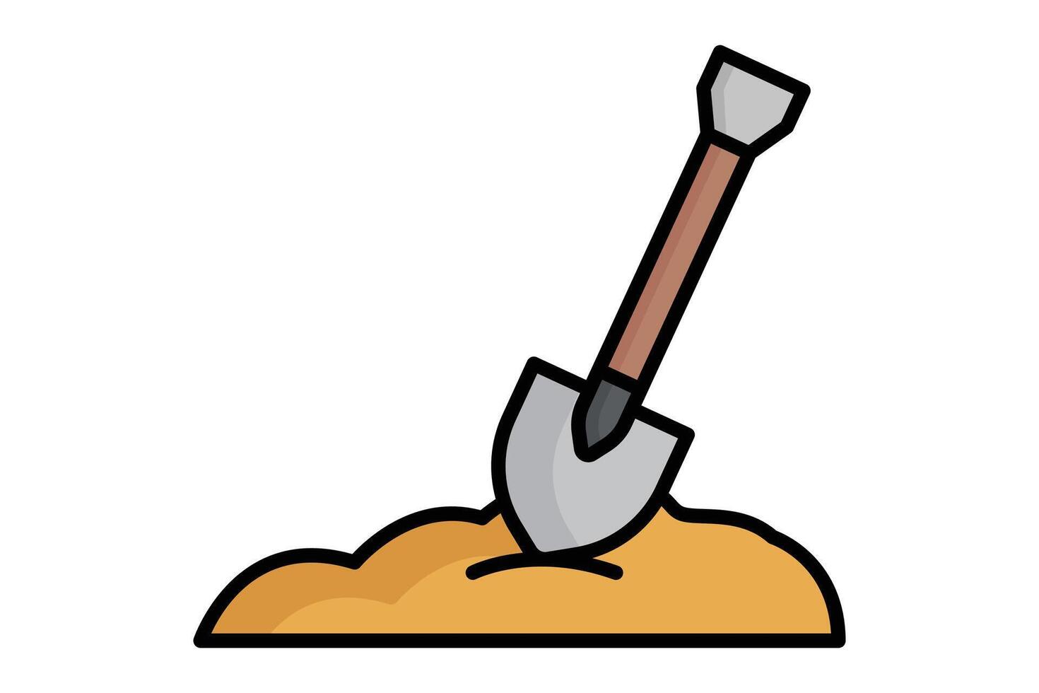 Shovel icon. colored outline icon style. icon related to manual cultivation and work. agriculture elements illustration vector