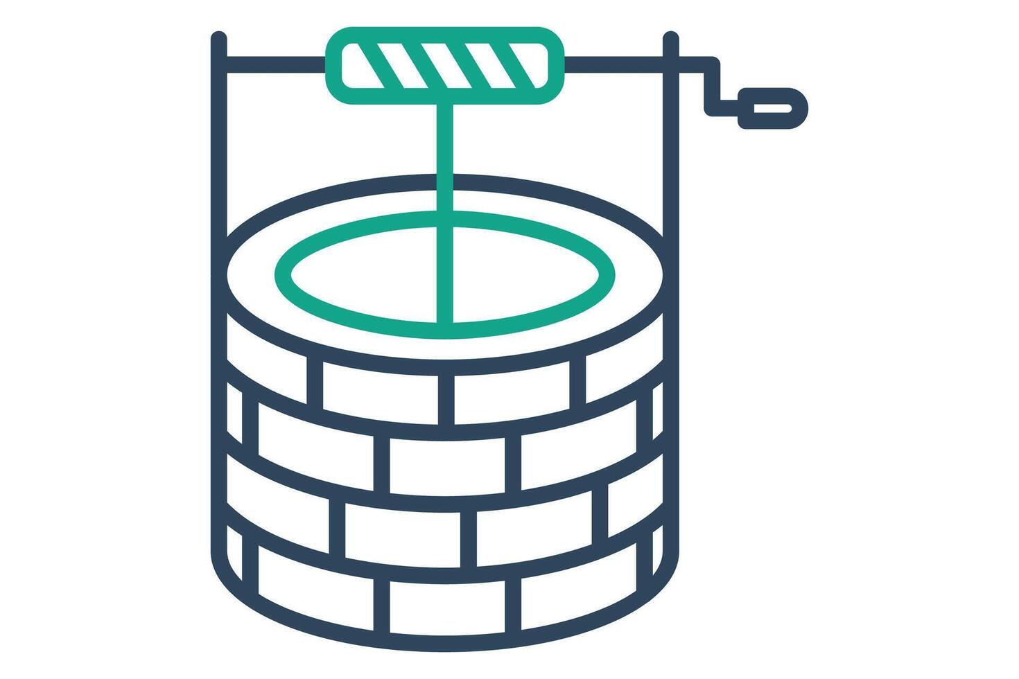 Water well icon. line icon style. icon irrigation. agriculture elements illustration vector