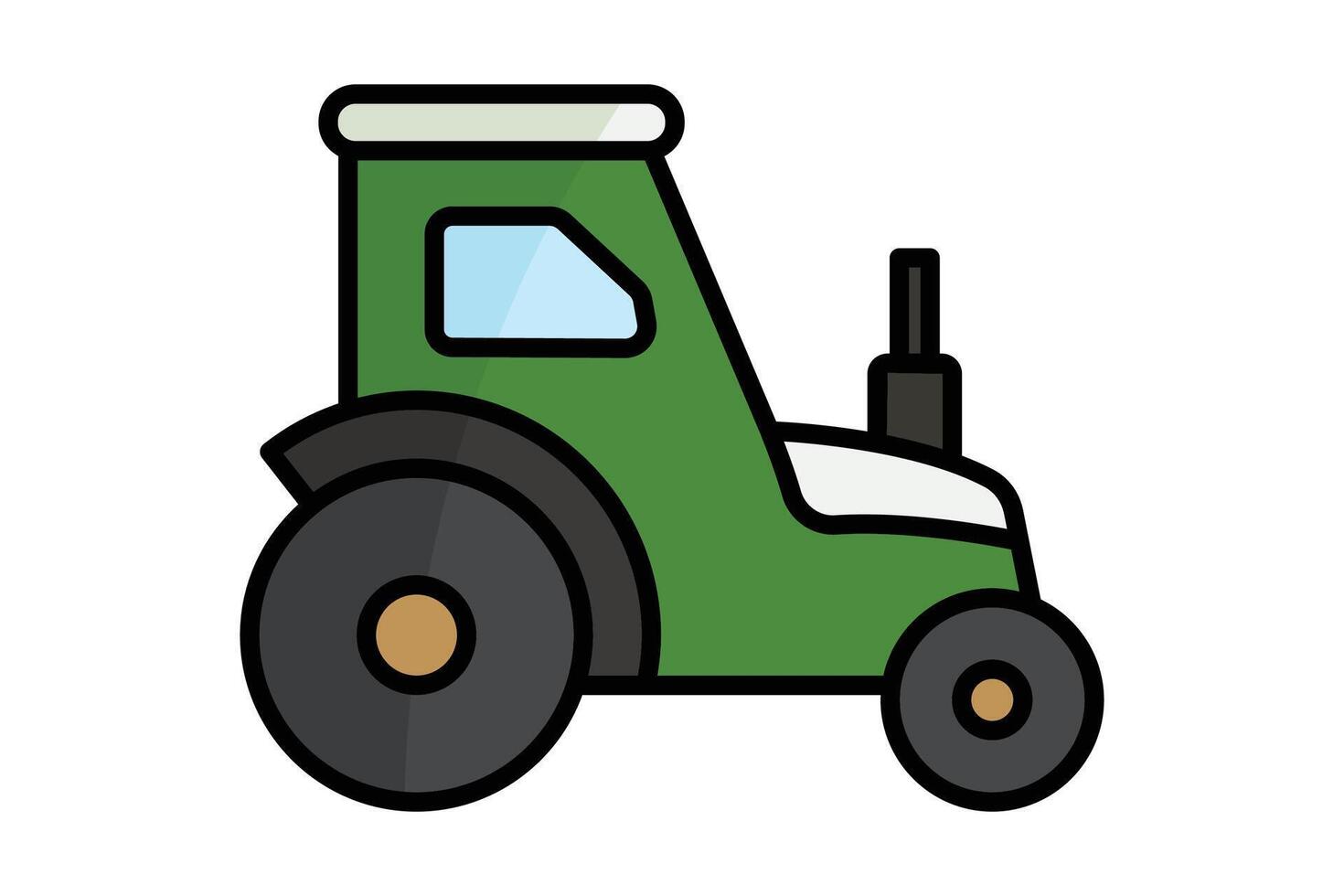 Tractor icon. colored outline icon style. icon related to farming machinery. agriculture elements illustration vector