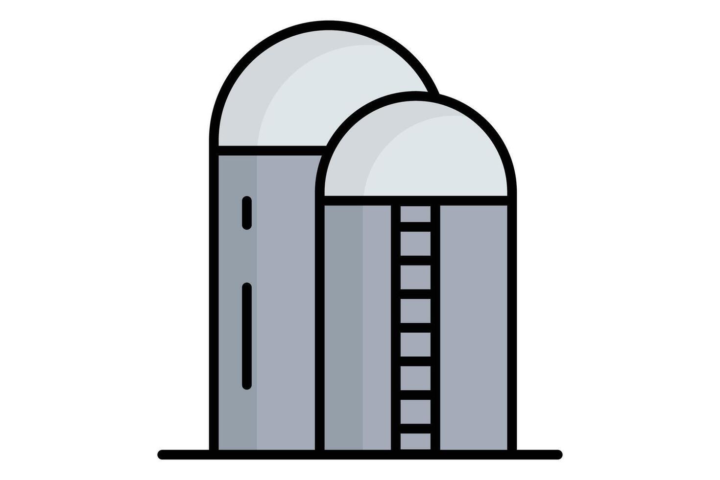 Silo icon. colored outline icon style. icon related to storage for harvested grains. agriculture elements illustration vector