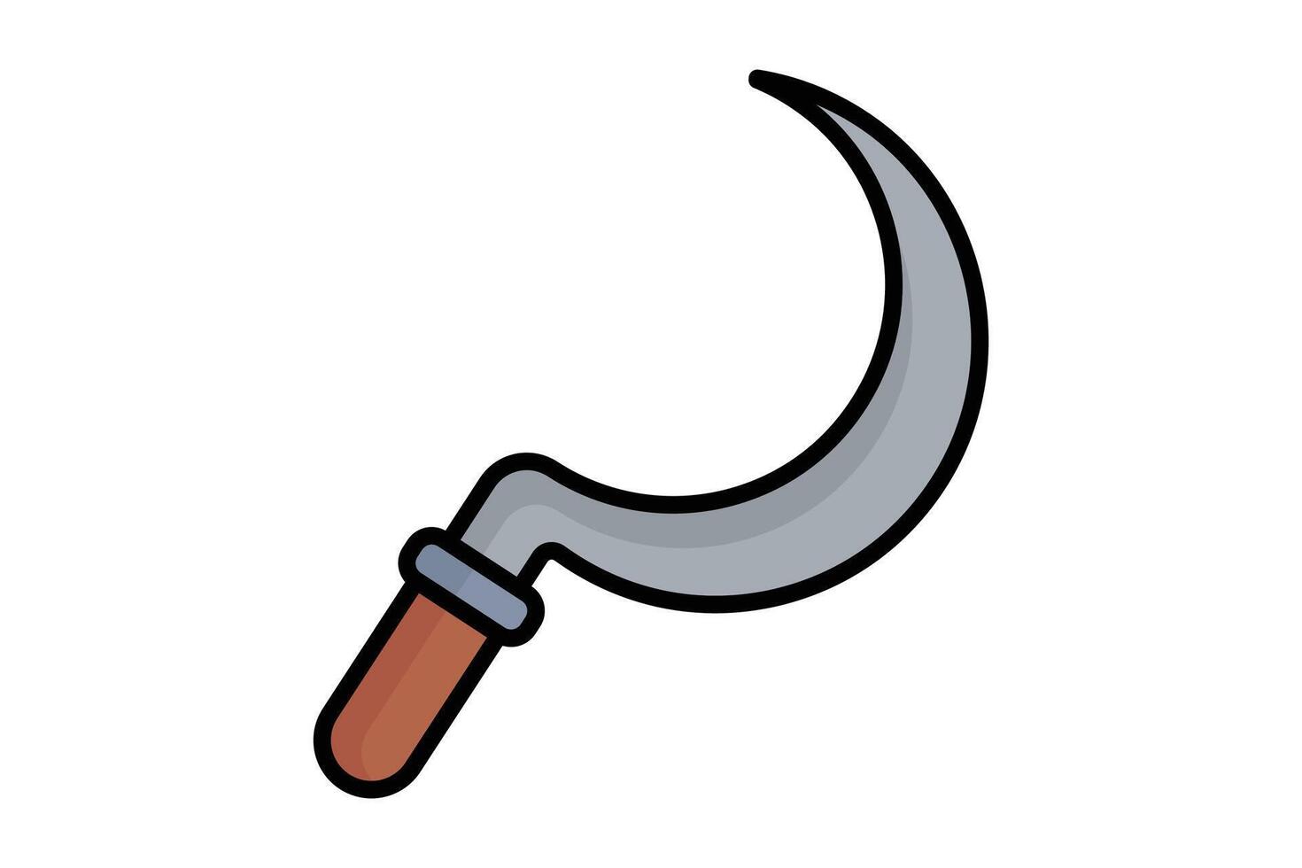 Sickle icon. colored outline icon style. icon related to manual cultivation and work. agriculture elements illustration vector