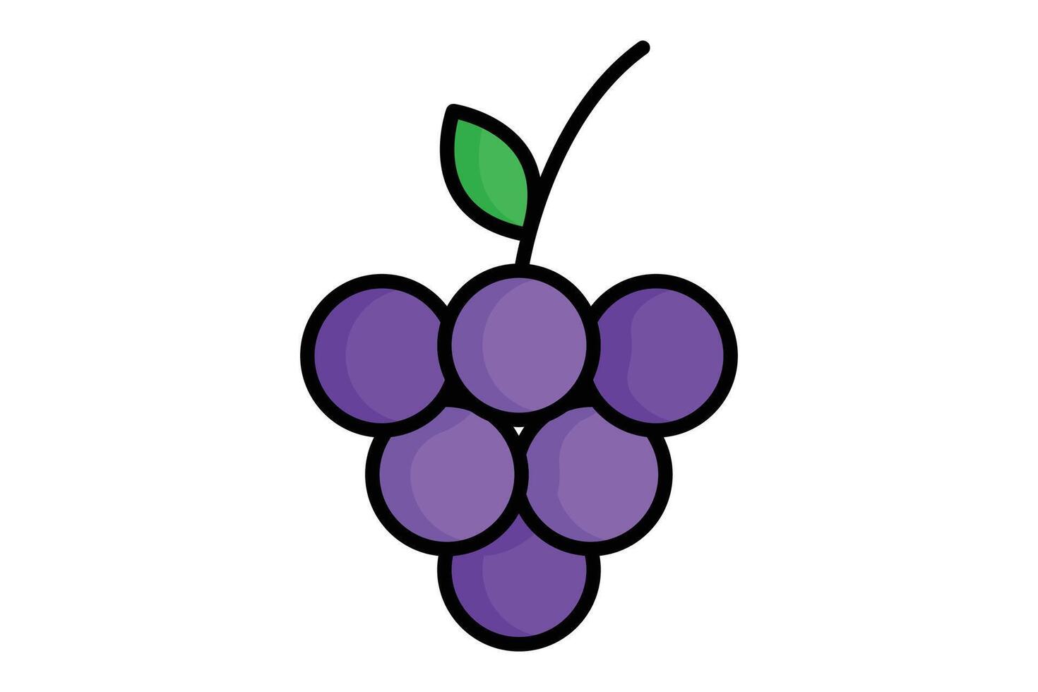 Grapes icon. colored outline icon style. icon related to fruits. agriculture elements illustration vector