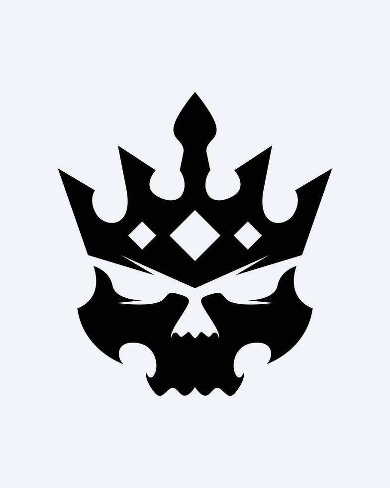 Skull king crown clip art logo illustration t shirt clothing streetwear element sticker tattoo print art editable vector