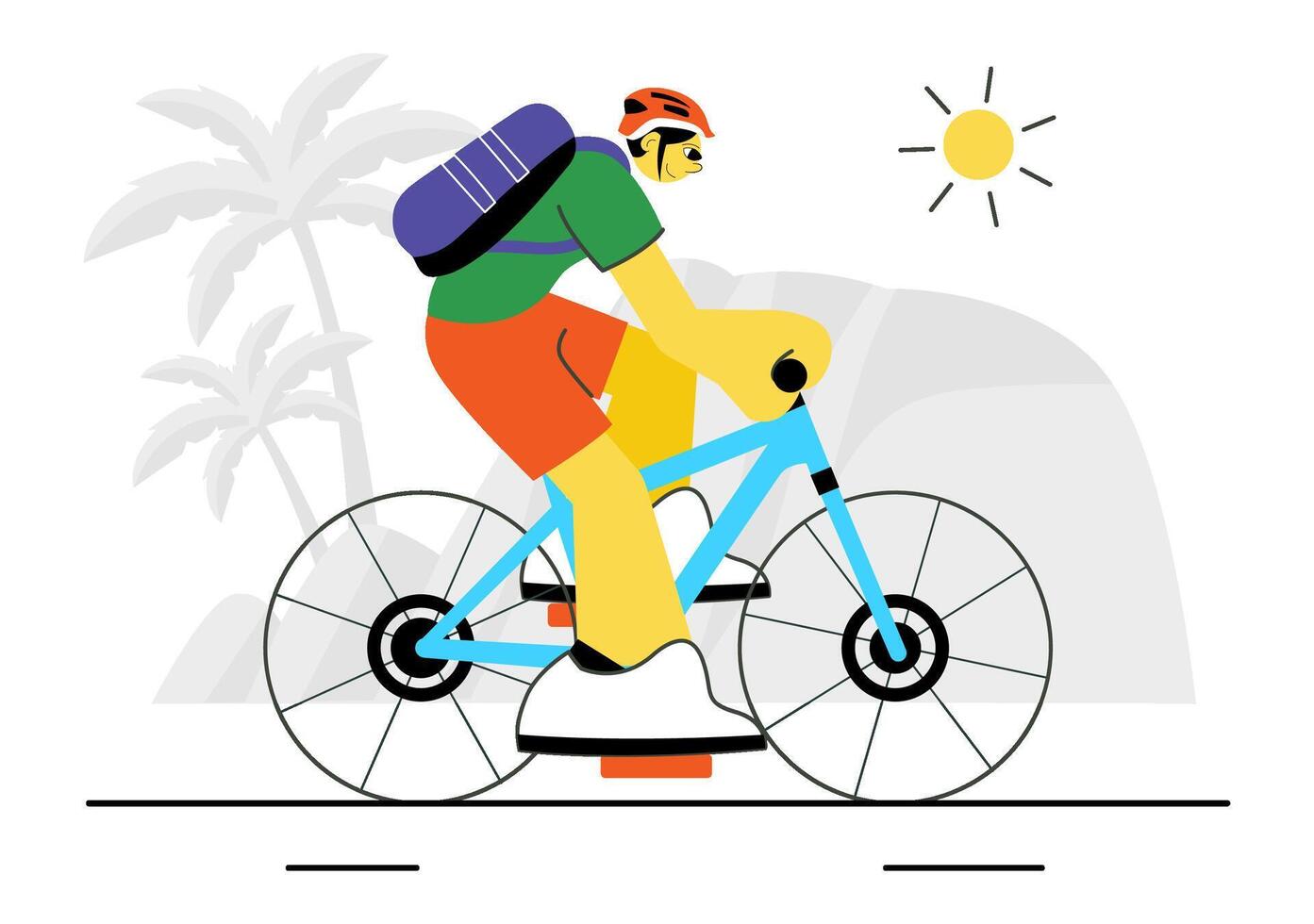 Cycling for Health and Leisure Scene with People Riding Bikes vector