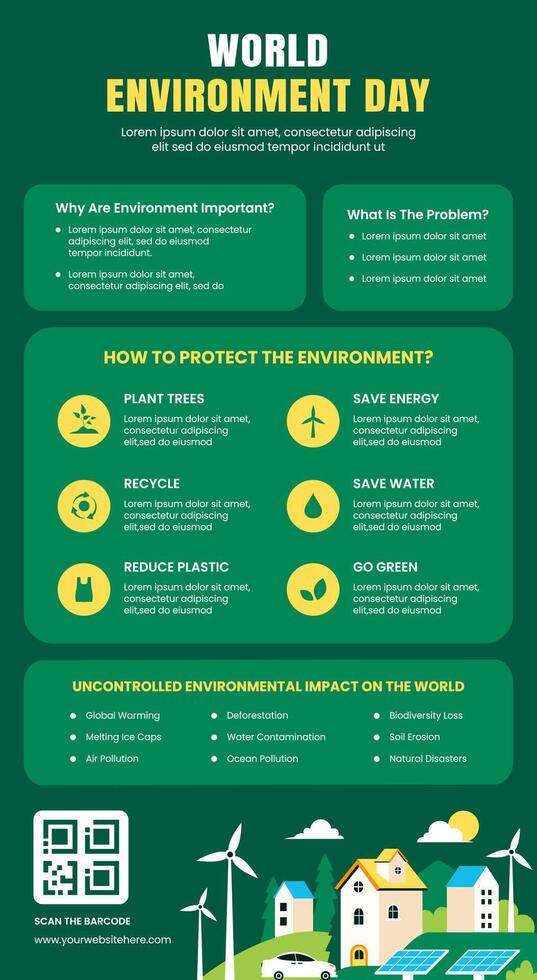 Infographic Flat Style Illustration of Nature Celebration on World Environment Day vector