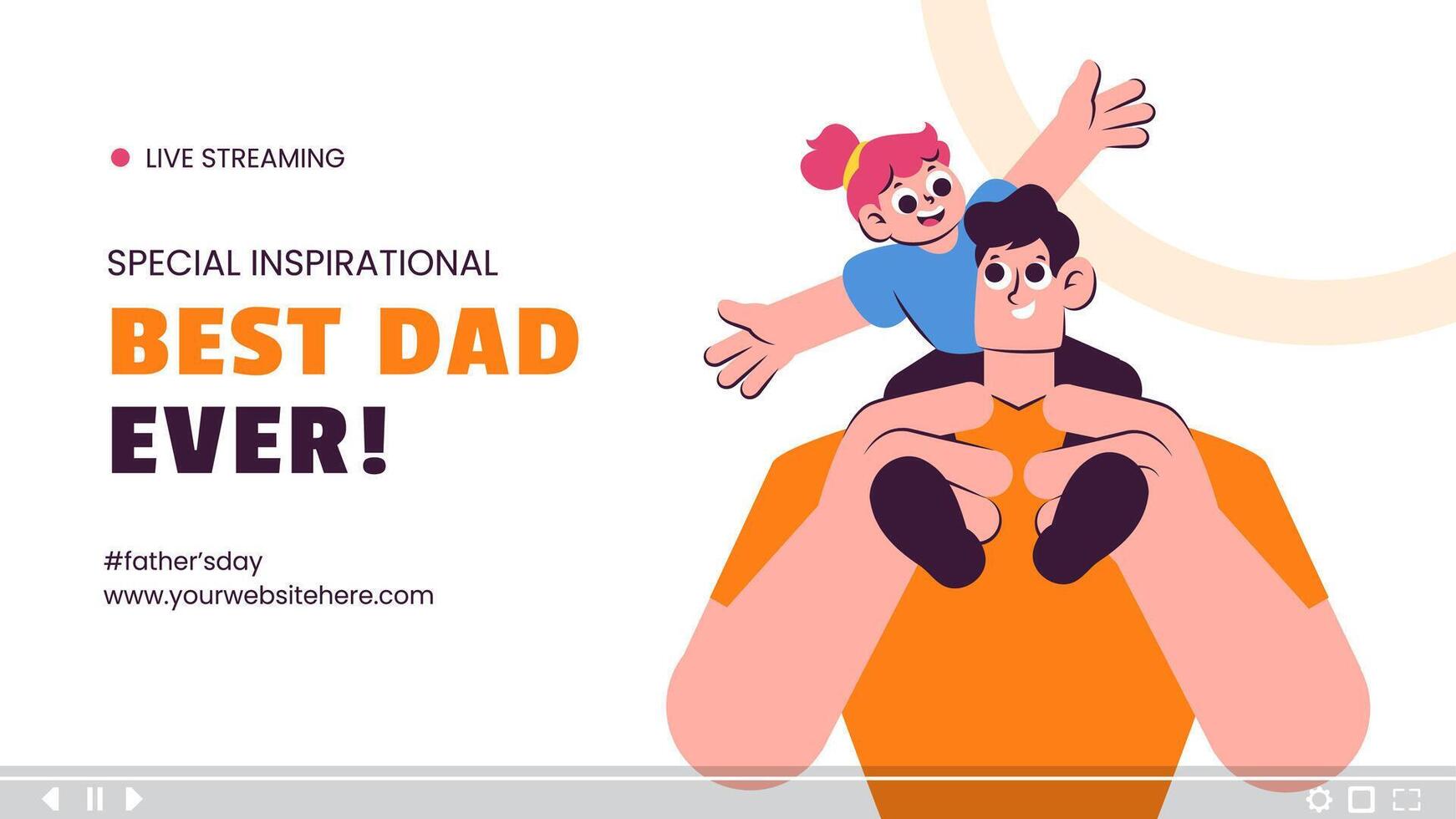 Hand Drawn Flat Style Illustration for Happy Father's Day Thumbnail Campaign vector