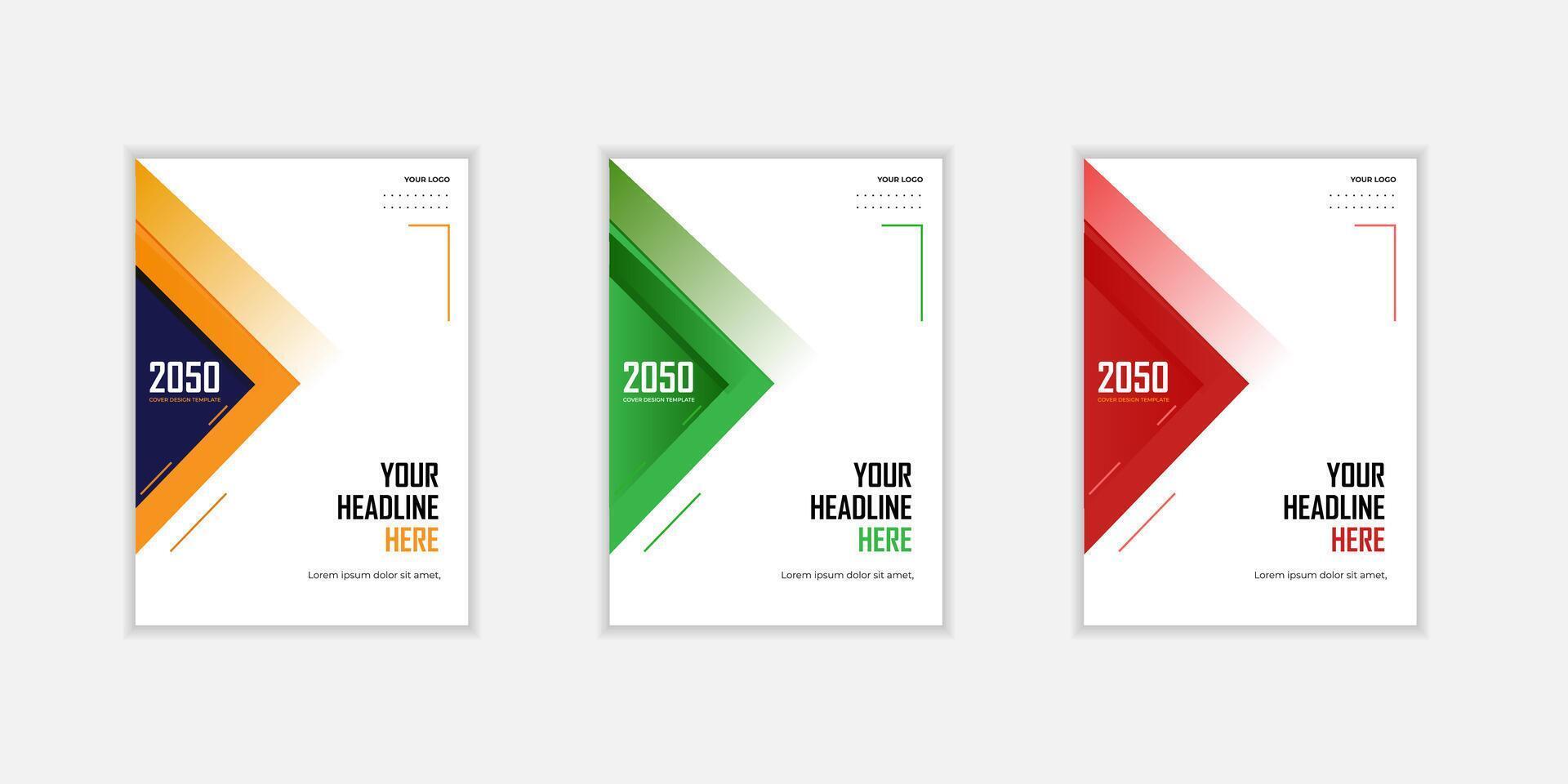 Set Modern cover annual report business flyer template design for business vector