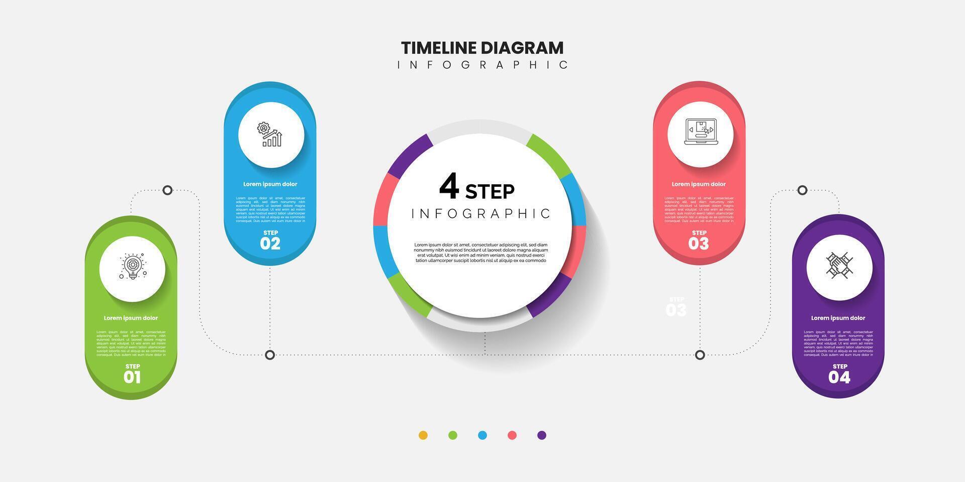 Infographic label design with circle infographic template design and 4 options or steps Can be used for process diagram, presentation, workflow layout, banner, flow chart, info graph. vector