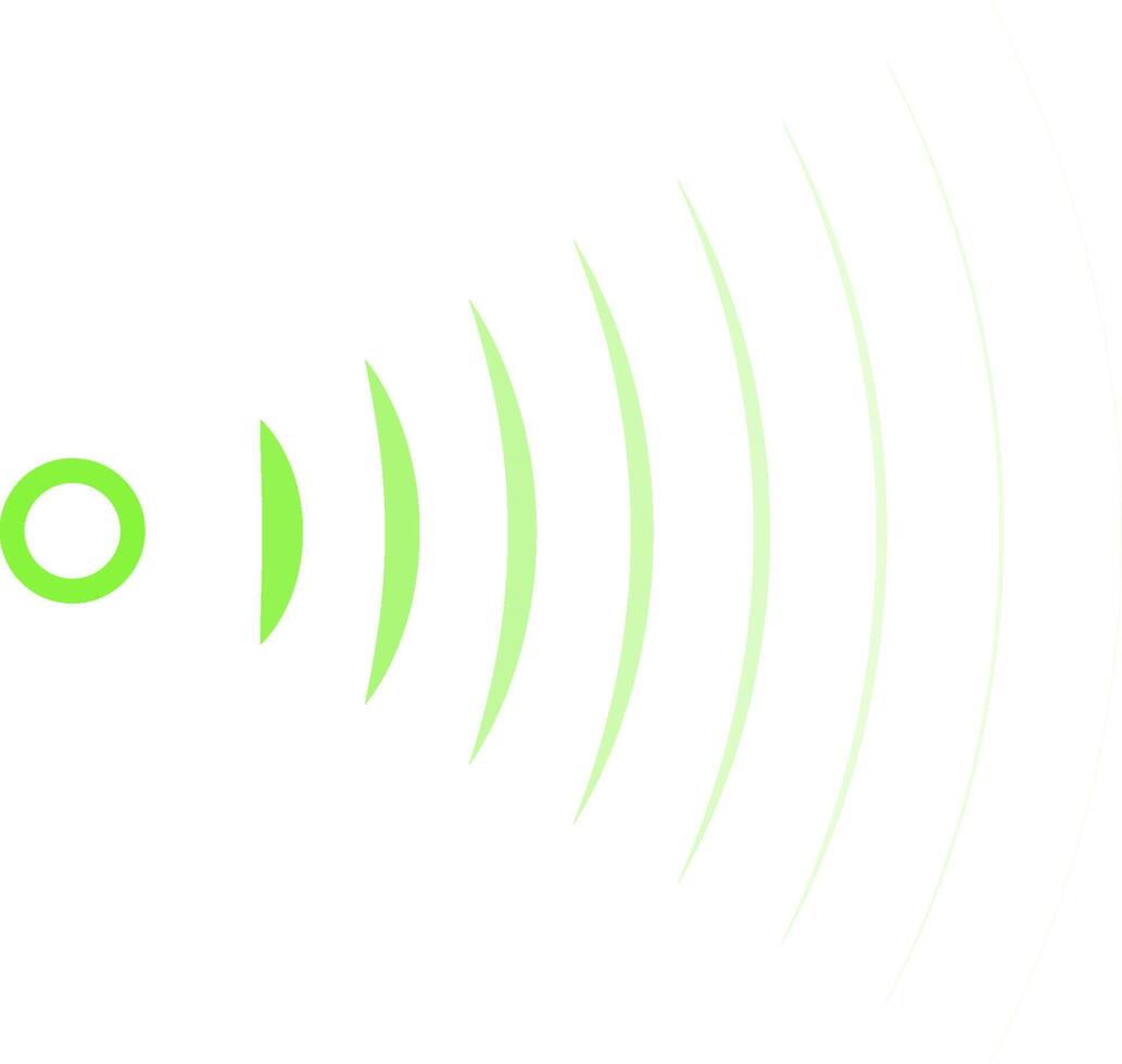 Green sound wave icon. Radar icon. Sonar sound waves vector