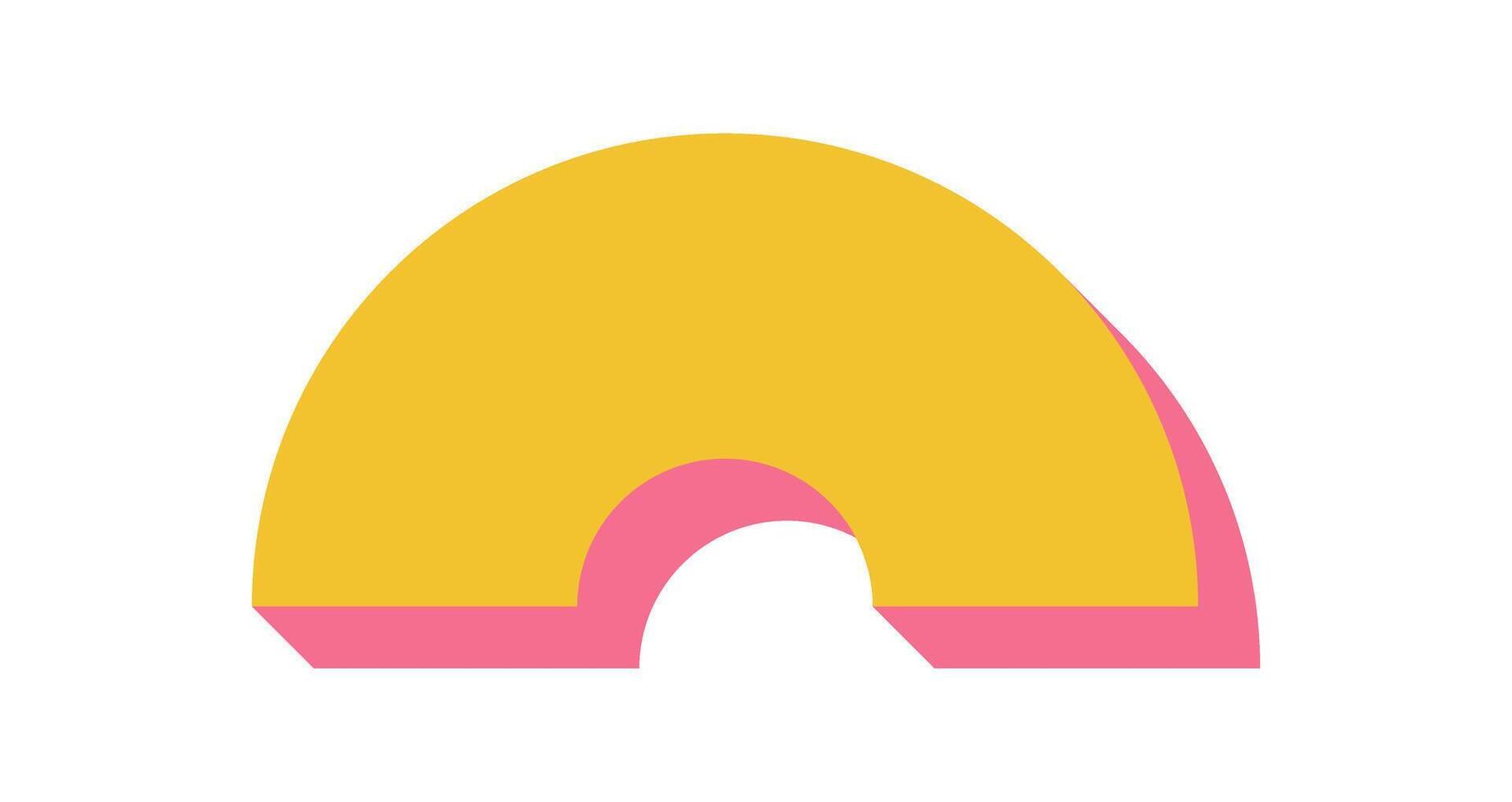 Bold abstract sticker icon. Modern graphic shape with flat design and brutalism influence. This unique element features a striking curve and shadow, creating a captivating visual effect. Ideal for vector