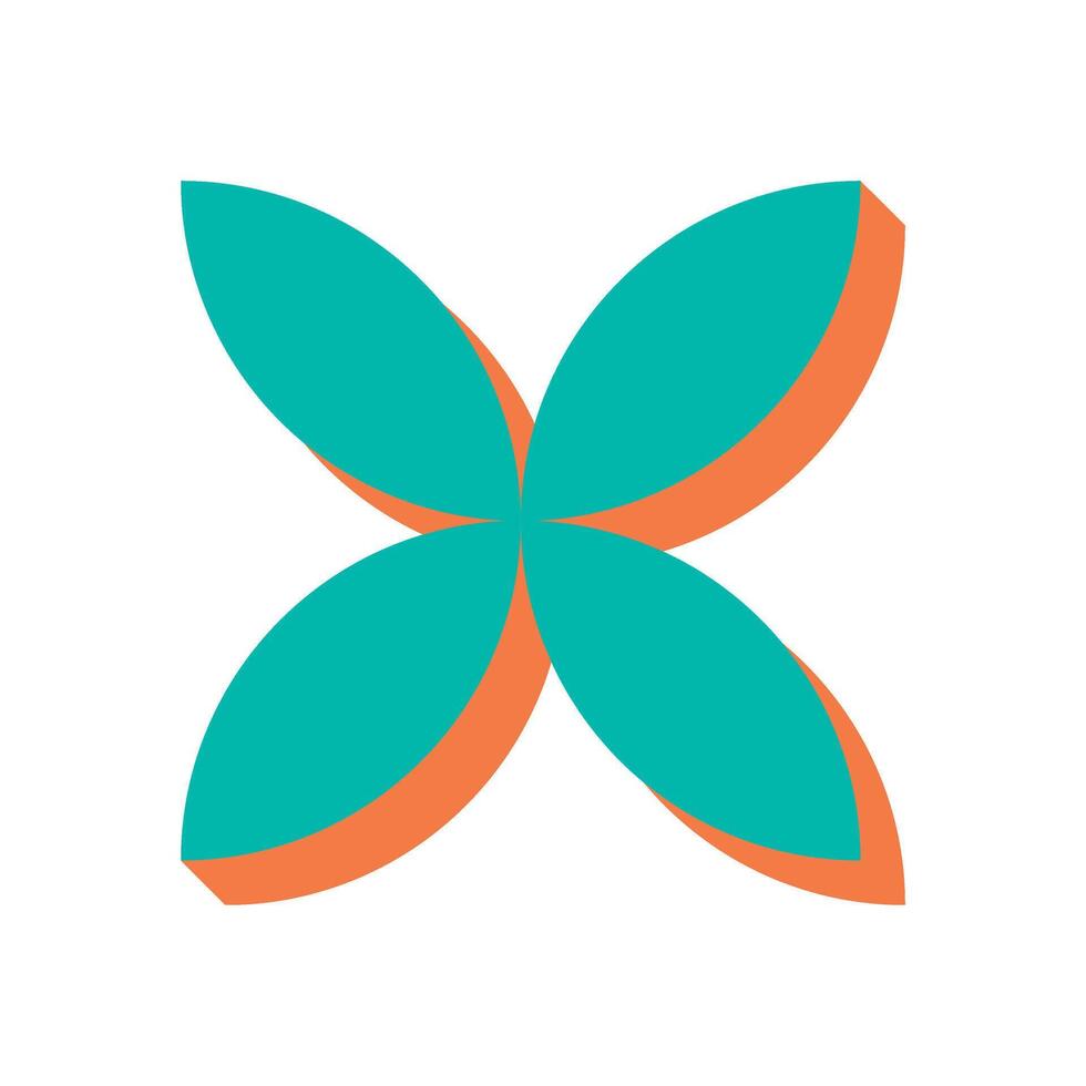 Bold flower icon in flat style. Abstract shape and figure create a modern symbol. This graphic element features brutalist aesthetics, ideal for contemporary design projects and artistic expressions. vector
