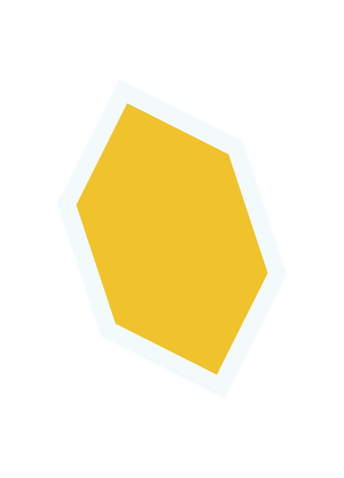 Bold hexagon element sticker. Abstract shape element with a flat design. Geometric context with brutalist influence, modern aesthetic, and potential usage in graphic projects. vector