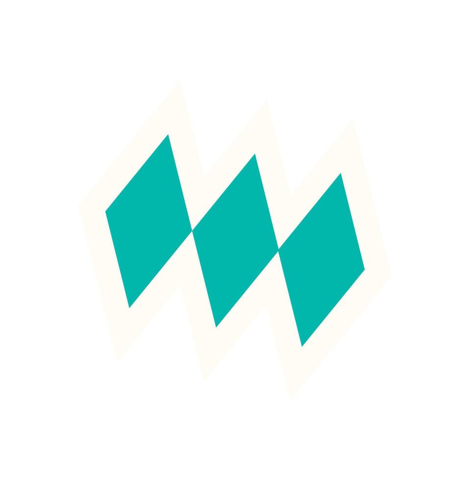 Brutalist geometric shape sticker. Bold abstract shape represents modern brutalism. Unique figure and symbol in flat style, ideal for contemporary graphic projects, Y2K aesthetics, and decorative vector
