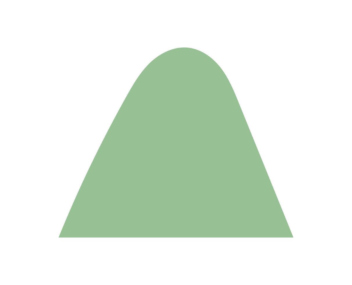 A green hill in a simple flat style. This nature scene highlights a smooth, vivid green hill. The artwork captures an eco landscape, ideal for backgrounds, banners, and nature concepts. vector