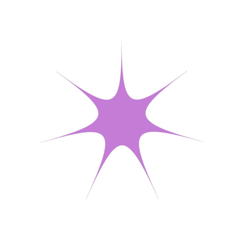 Bold abstract star icon. Flat geometric shape with a modern twist. Y2K symbol of creativity, brutalism style, and contemporary design. Suitable for various graphic applications and projects. vector