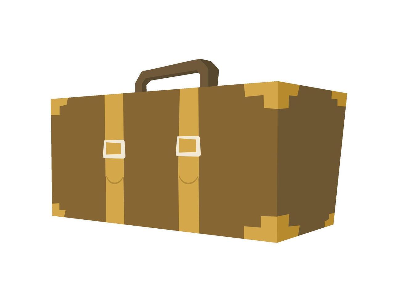 perspective flat vintage suitcase vector