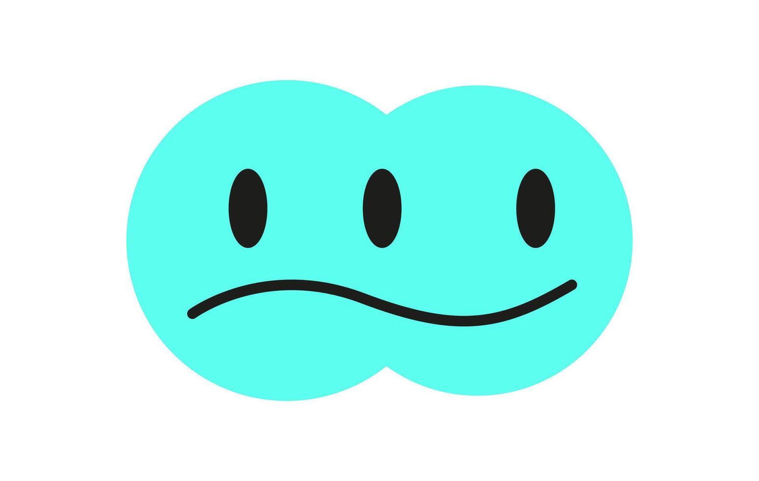 Y2K smile emoji shape. Cute symbol with a modern flat shape. Retro element of the 90s, abstract design, trendy aesthetic. Ideal for decoration, badges, and graphic collections. vector