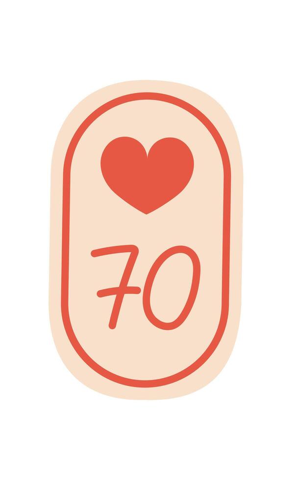 Heart tracker app displayed on a flat screen. Mobile health application shows vital information with a simple layout. User device for monitoring fitness, digital technology, great for personal use. vector