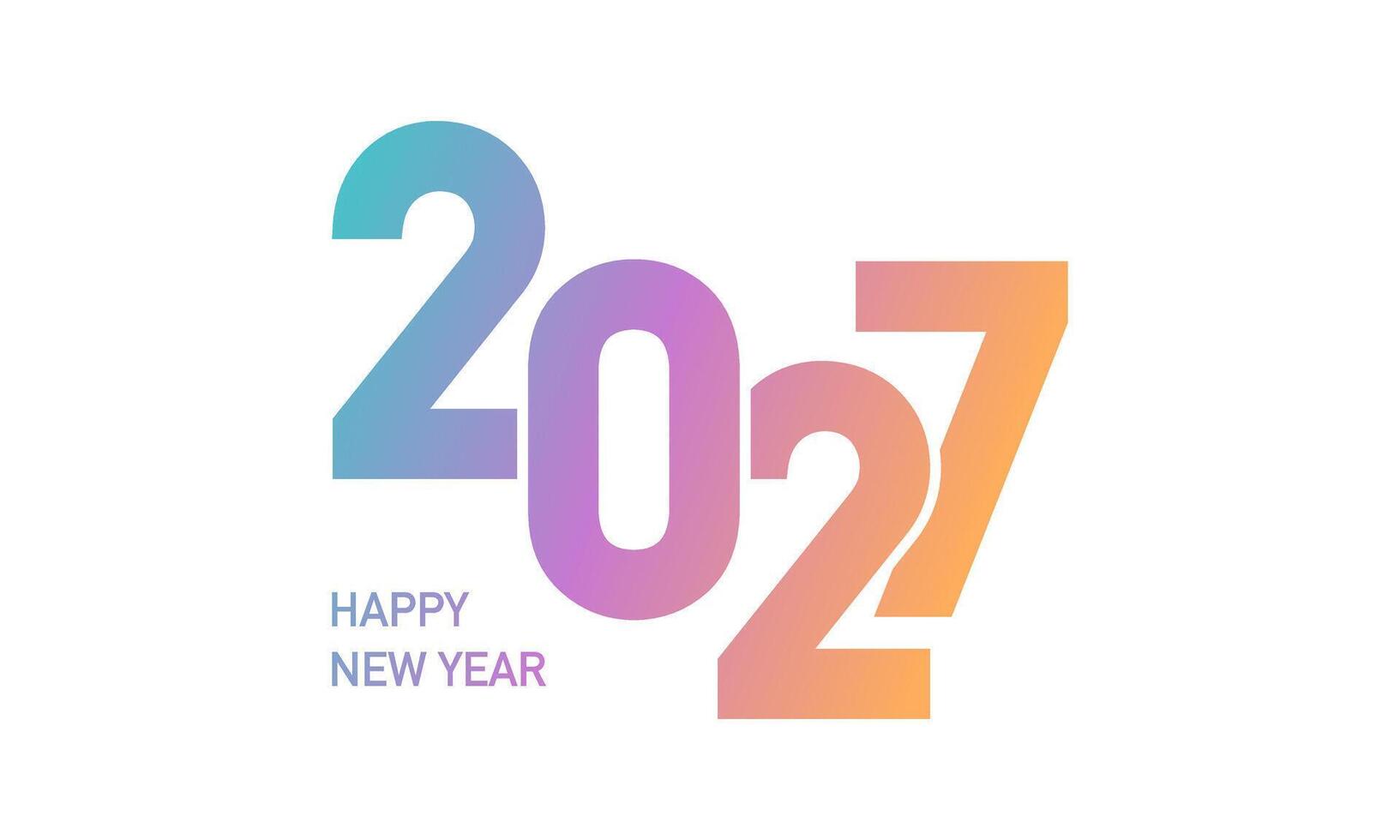 2027 new year template design with soft color numbers on white background. vector