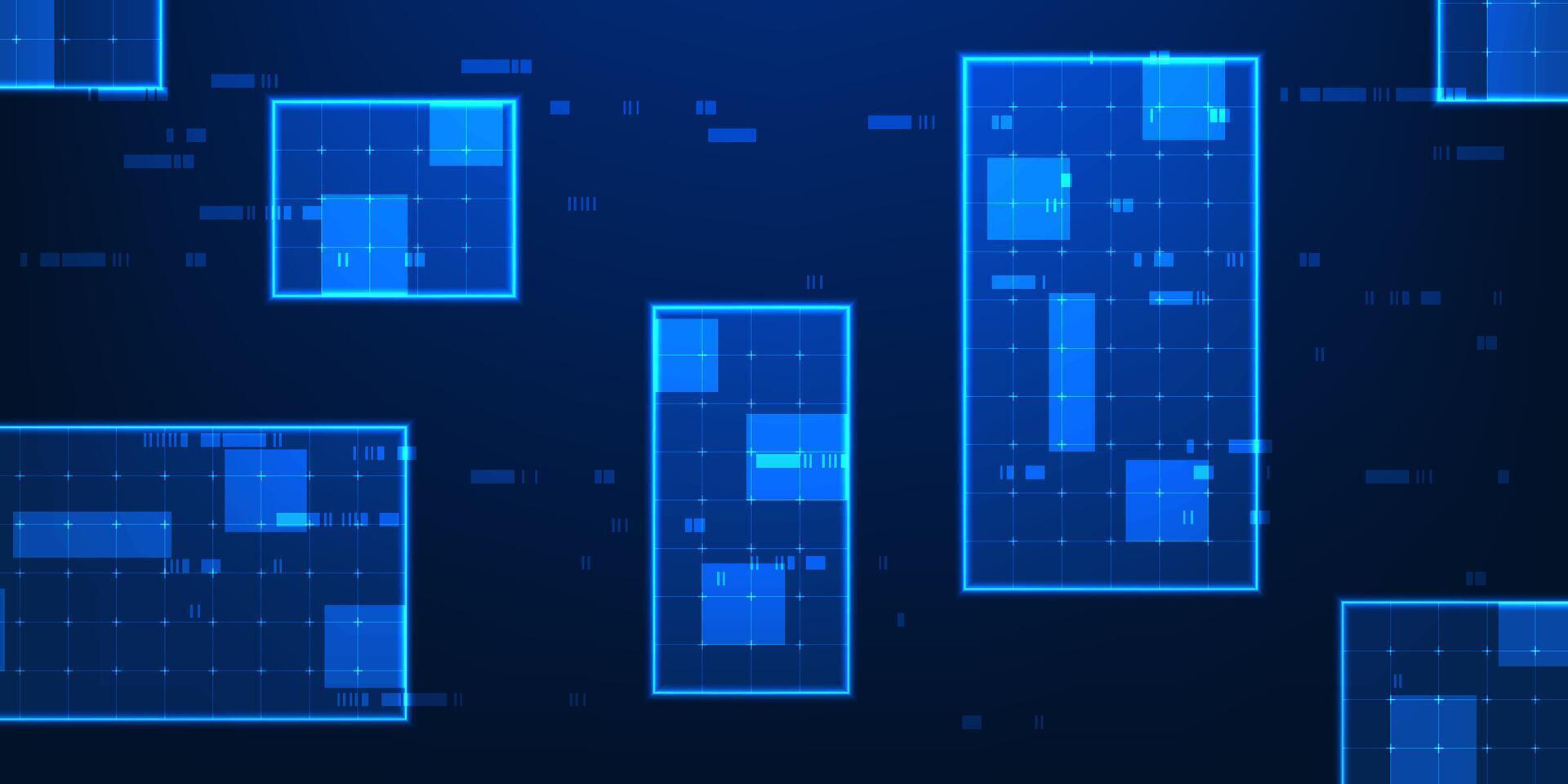 Abstract background of digital scanning technology. Rectangle frame representing data capture, scanning or identification in intelligent system, conveying speed, accuracy, connecting the digital world vector