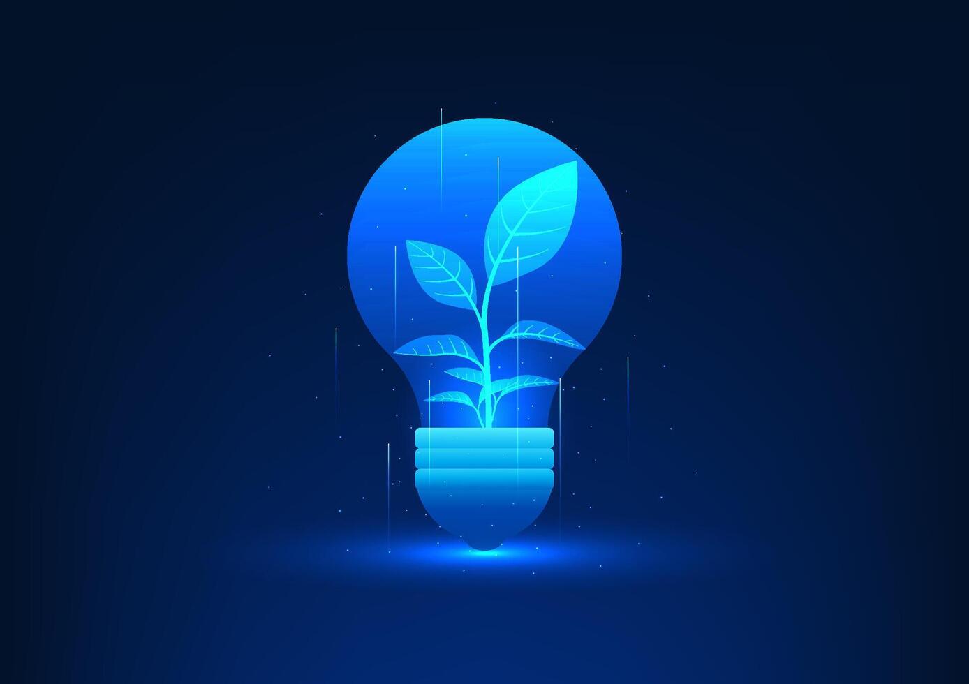 Technology that represents investment, the light bulb with the growing tree represents new ideas that grow into financial results and future wealth through the power of innovation and smart investment vector