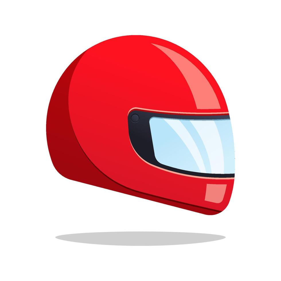 Red motorcycle helmet isolated on white background. vector