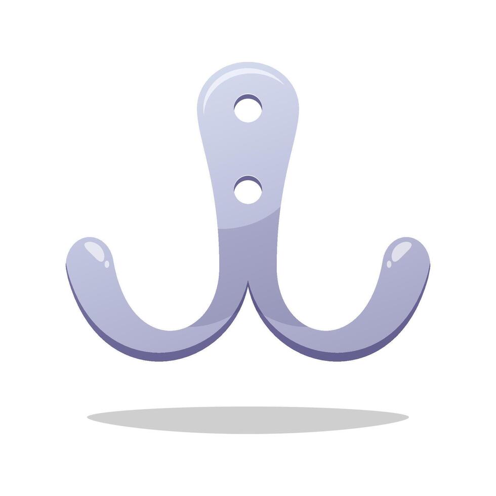Wall hook hanger isolated on white background. vector