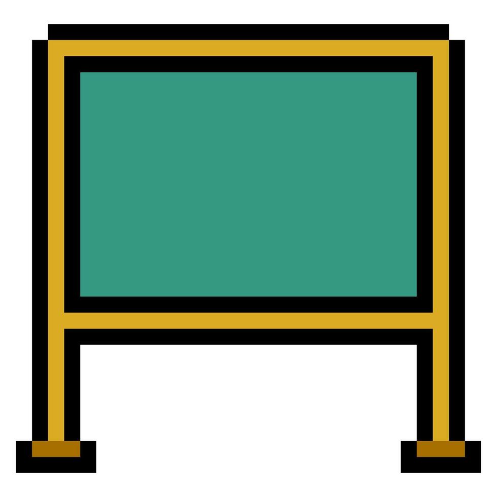 Blank chalkboard with pixel art isolated on white background vector