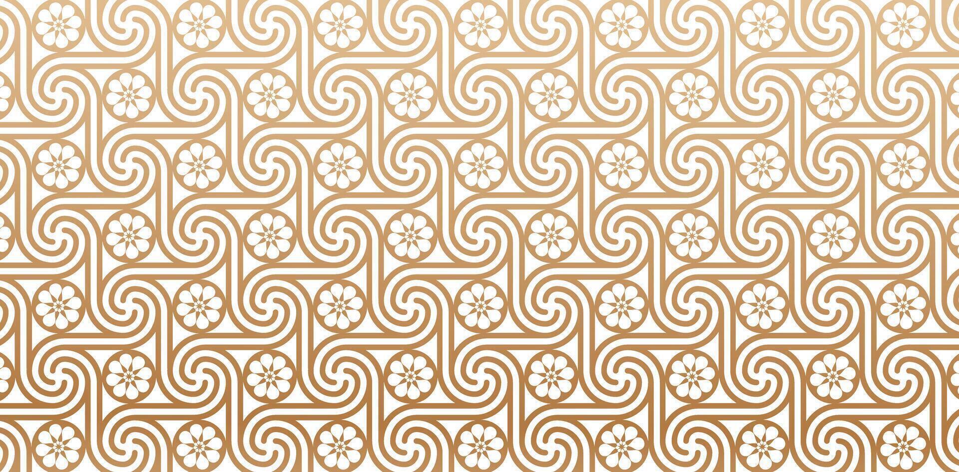 seamless pattern with spiral swirling golden line ornamental isolated white background for Elegant luxury texture wallpaper, backgrounds and page fill, Fashionable modern wallpaper or textile material vector