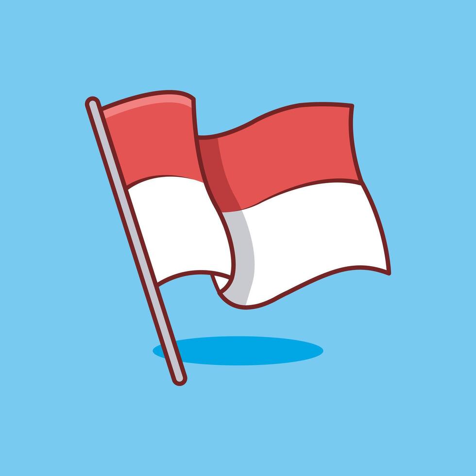 illustration of the Indonesian flag flying vector