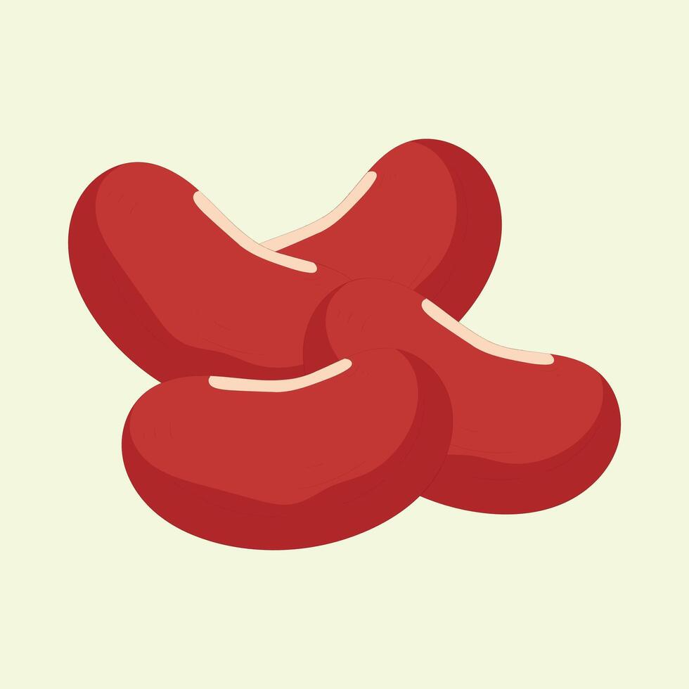 Adzuki beans flat design cartoon icon illustration vector