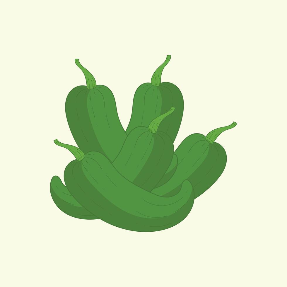 Anaheim pepper vegetables flat design cartoon illustration vector