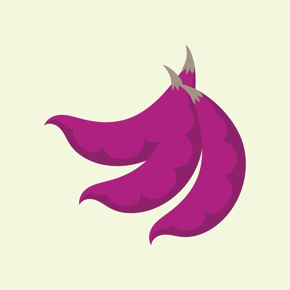 Hyacinth beans flat design cartoon icon illustration vector