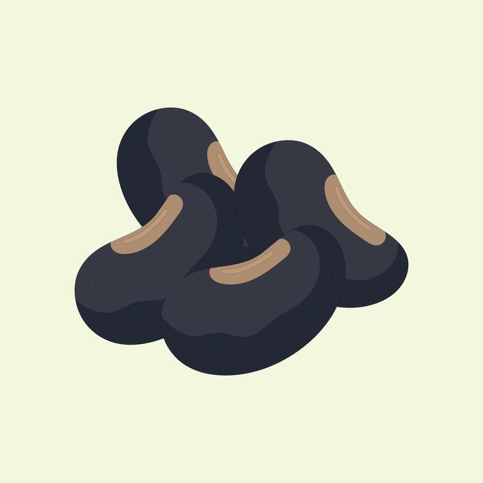 Velvet beans flat design cartoon icon illustration vector