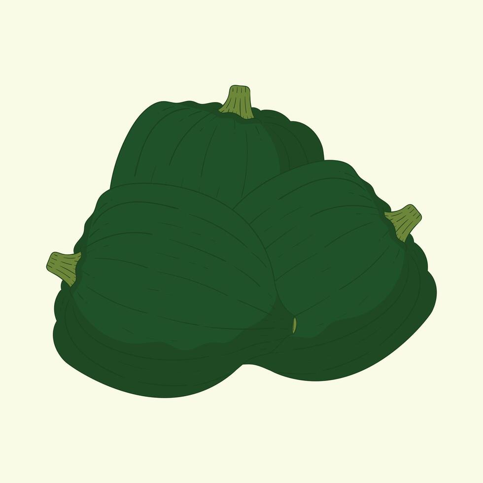 Acorn squash vegetables flat design cartoon illustration vector