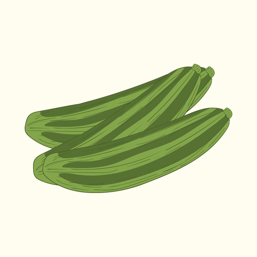 Zucchini fruit flat design cartoon icon illustration vector