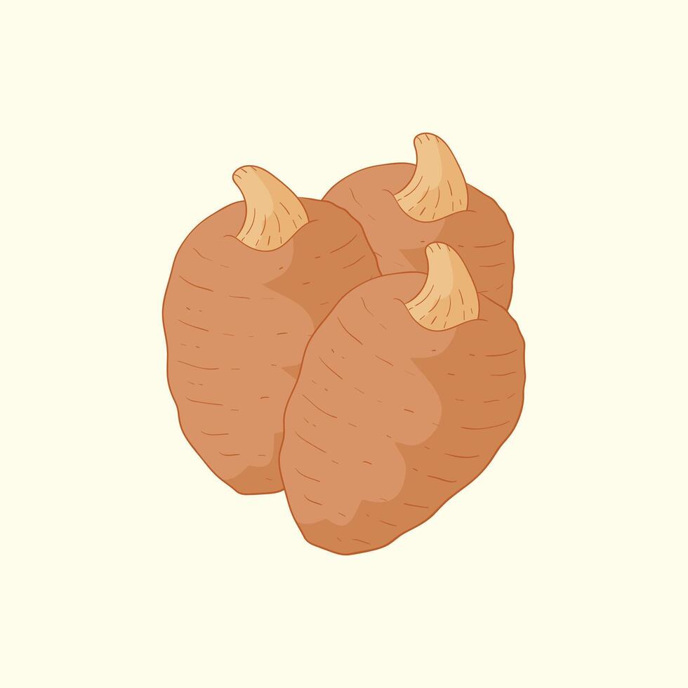 Cherfil root vegetables flat design cartoon illustration vector