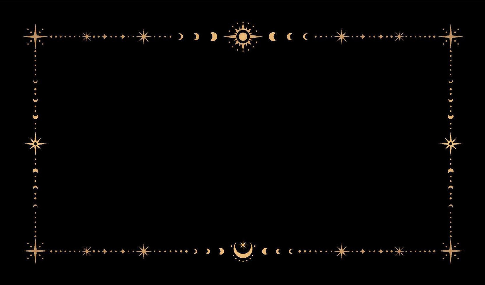 Magic celestial frame mystical empty border vector