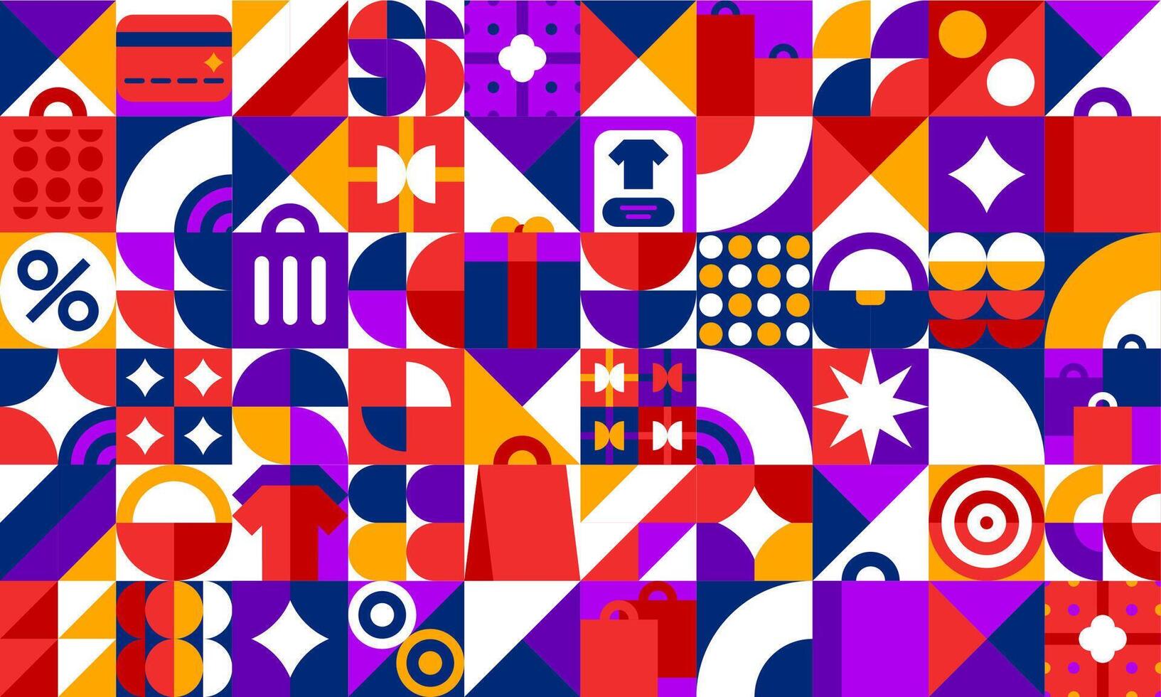 Geometric shopping and sale pattern background vector
