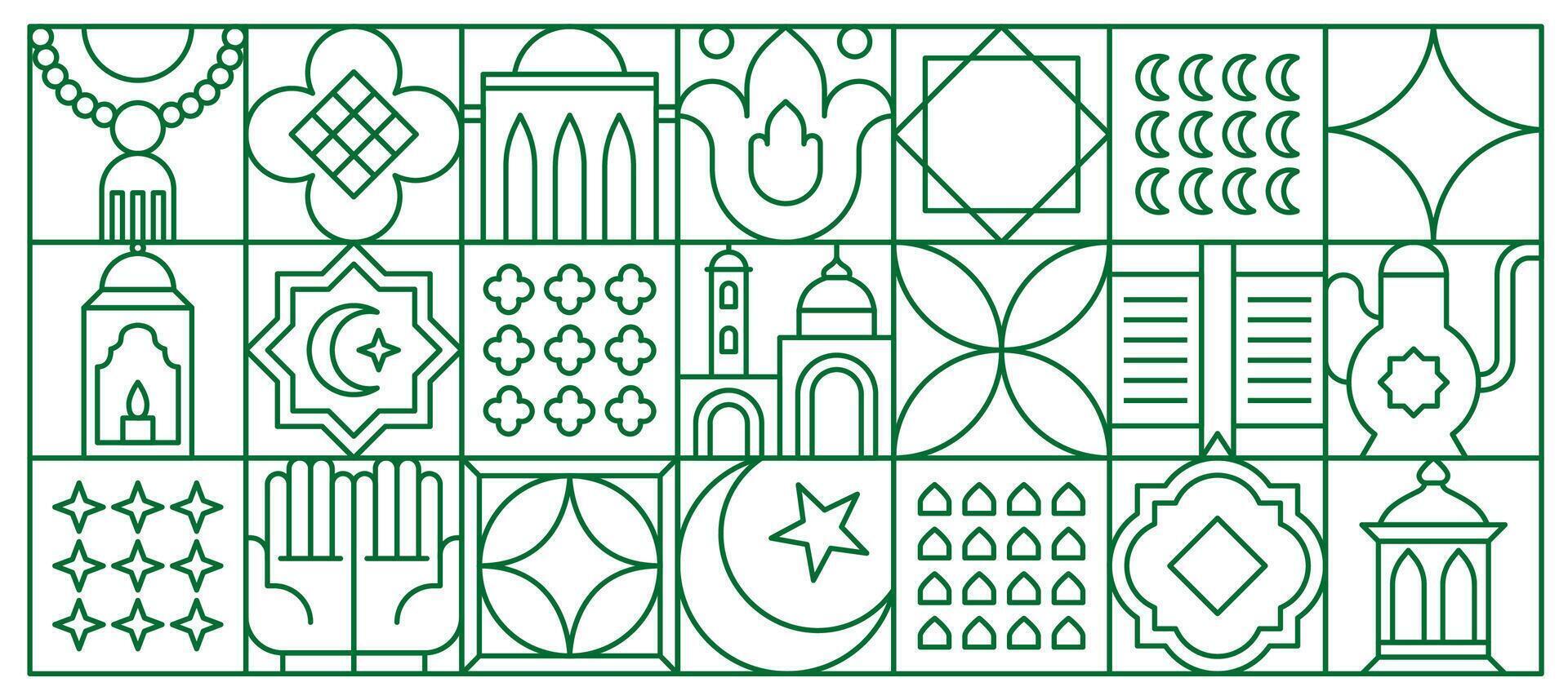Muslim geometric pattern Islamic cultural symbol vector