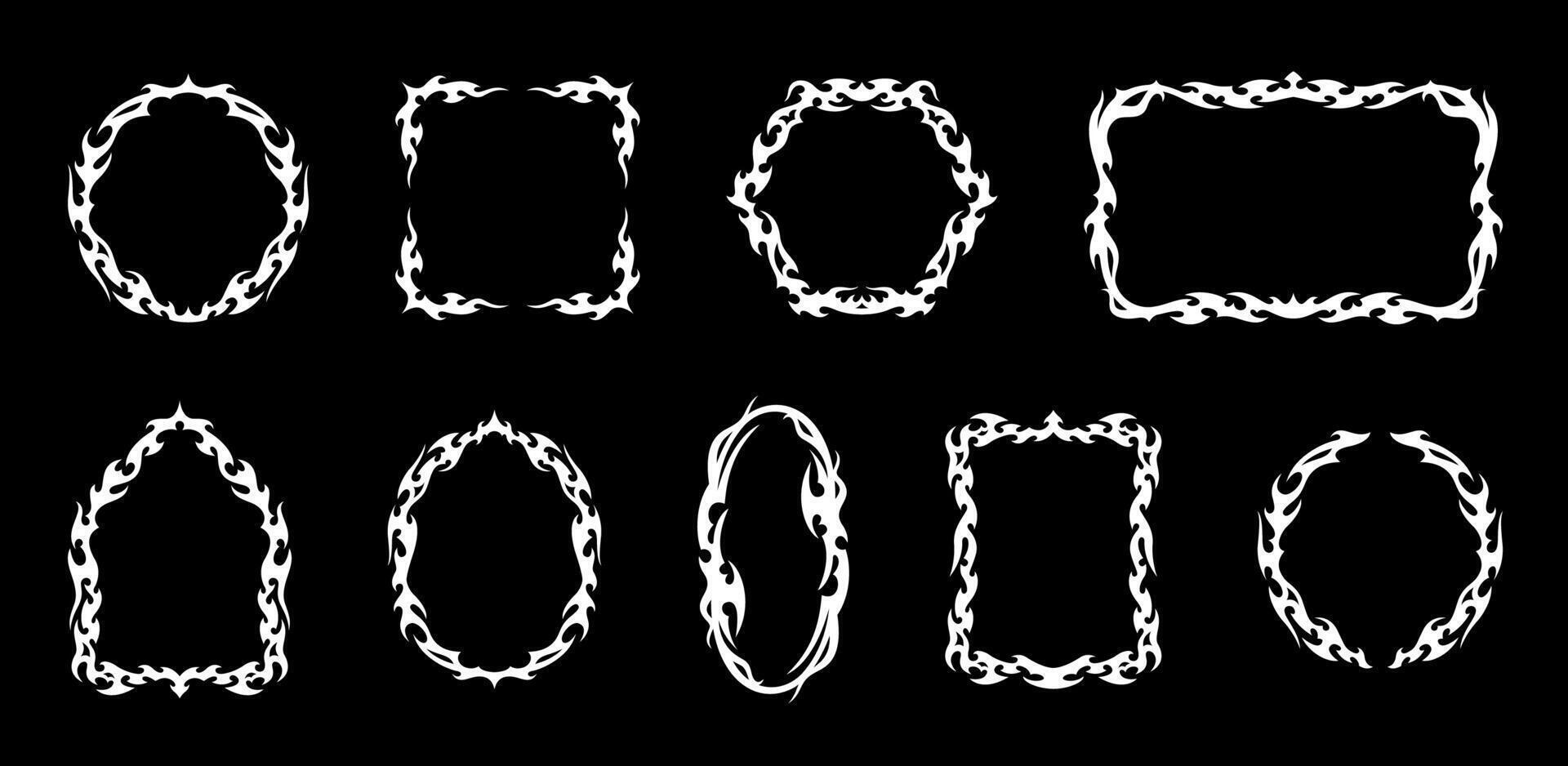 Neo gothic tribal frames or borders set vector