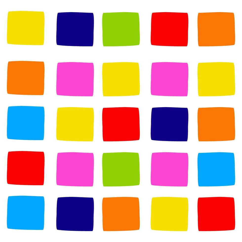 Abstract digital artwork featuring a grid of 25 colorful squares against a white background. vector