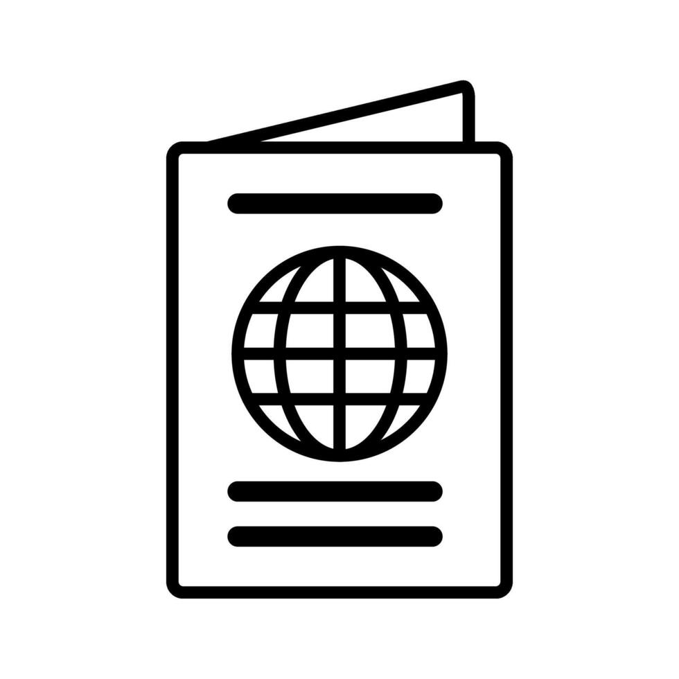 Passport line icon on white background. vector