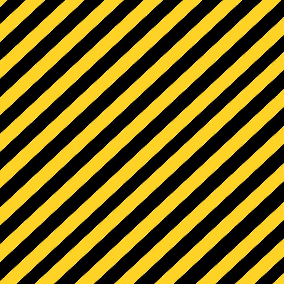 Diagonal striped pattern with alternating yellow and black lines. vector