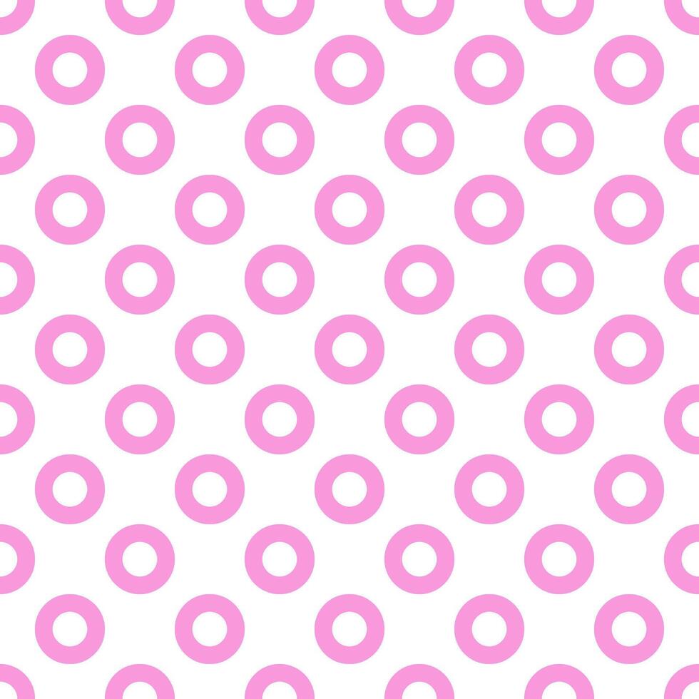 Seamless pattern of pink ring dot on white background. vector