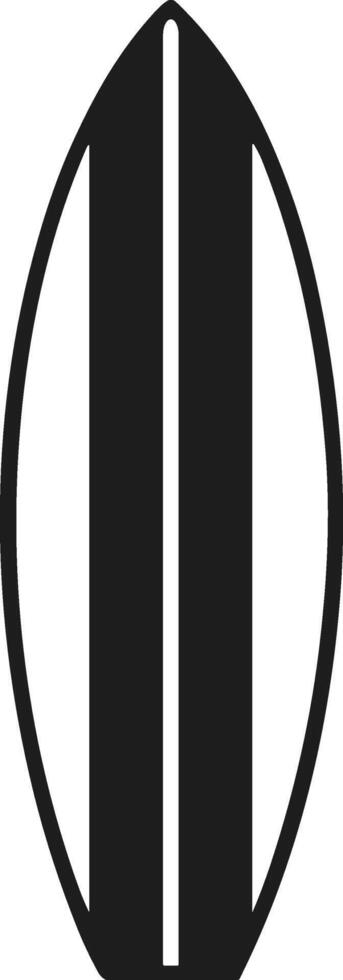 Minimal Surfboard Silhouette with Vertical Stripes - Summer Beach Icon vector